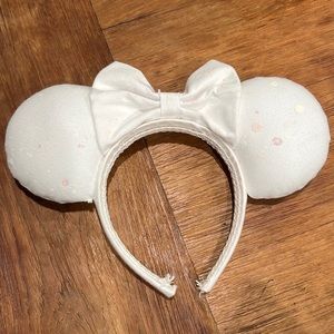 White cloth Mickey ears with color change splatter paint